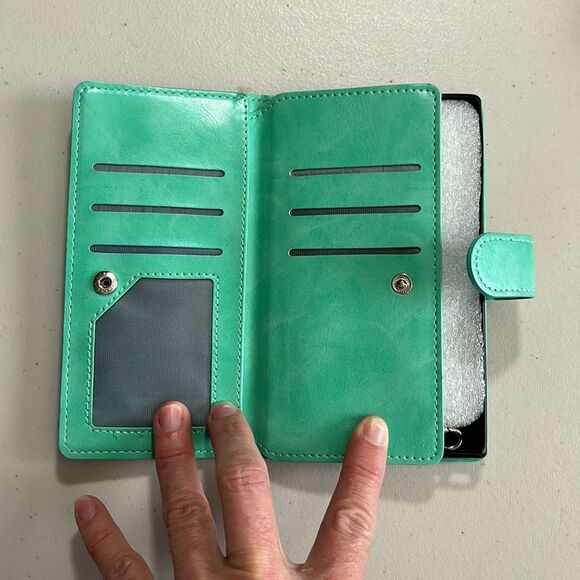 Galaxy Note 10 Wallet Wristlet Phone Holder With Credit Card  ID Holder Teal NWT - Picture 4 of 8